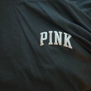 Medium Black Victoria PINK hoodie w/ logo on front and back “LOVE PINK “